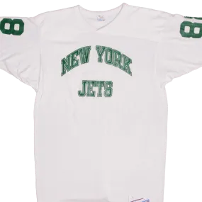 VINTAGE CHAMPION NFL NEW YORK JETS 88 JERSEY 1980S SIZE LARGE MADE USA