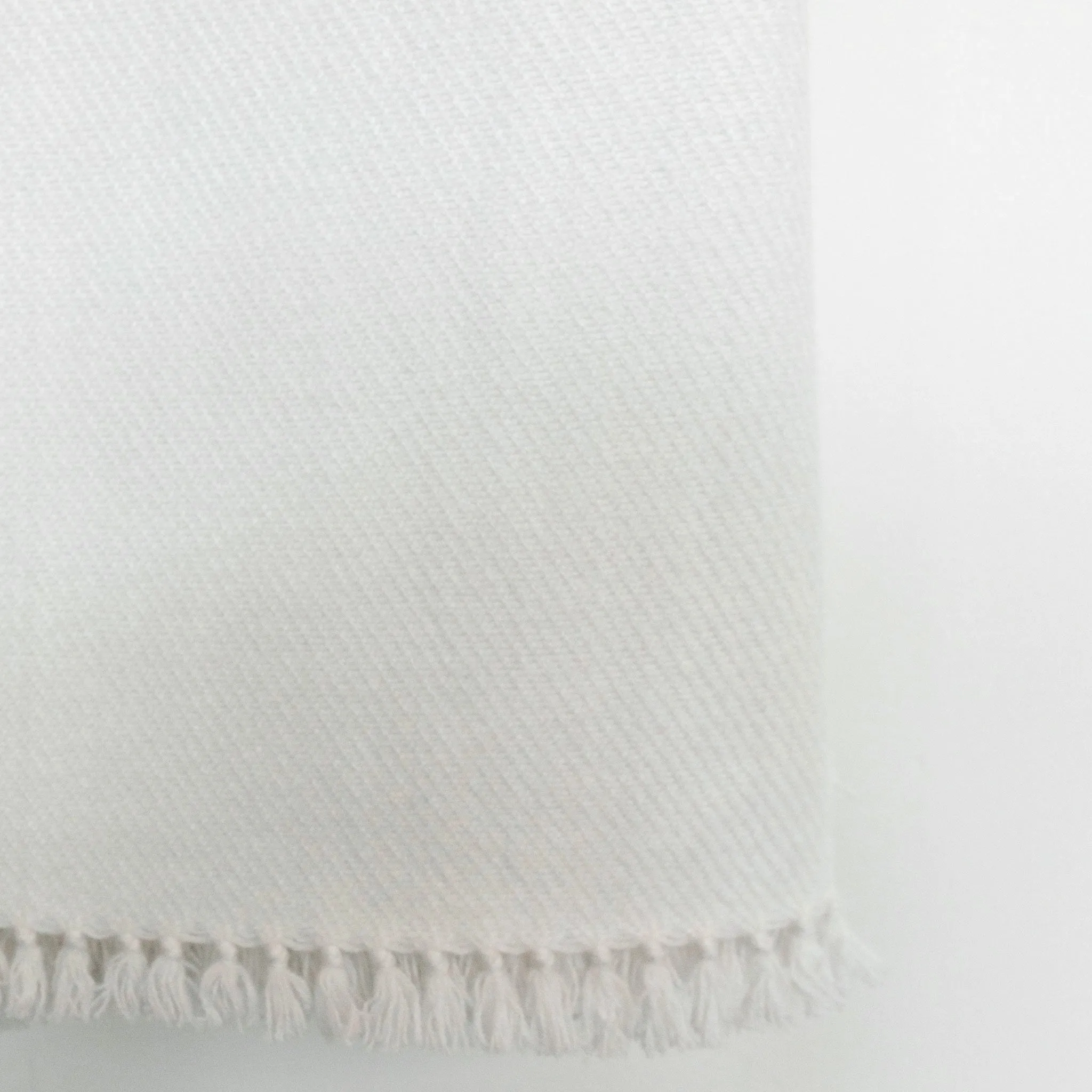 White Handwoven Cashmere Throw