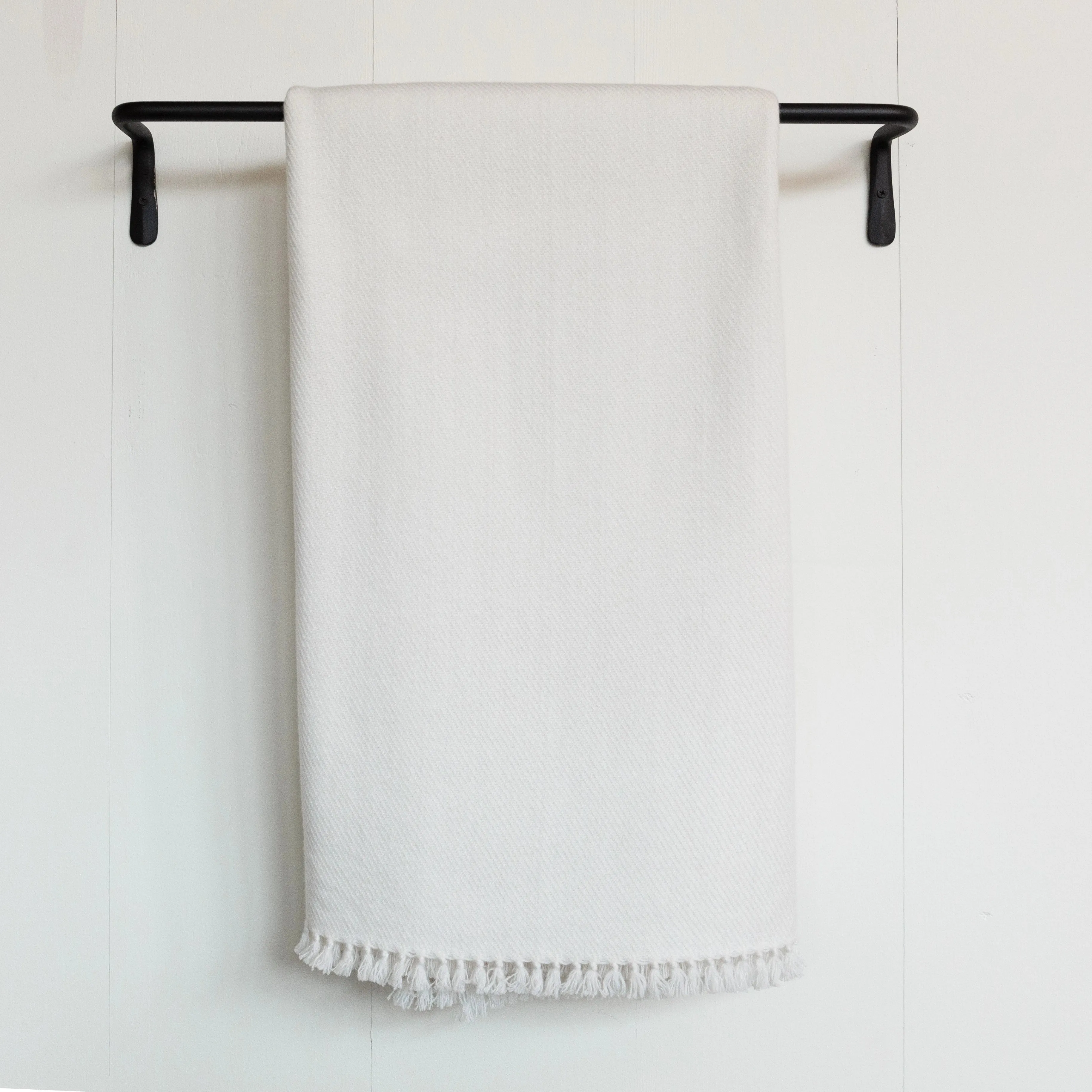 White Handwoven Cashmere Throw