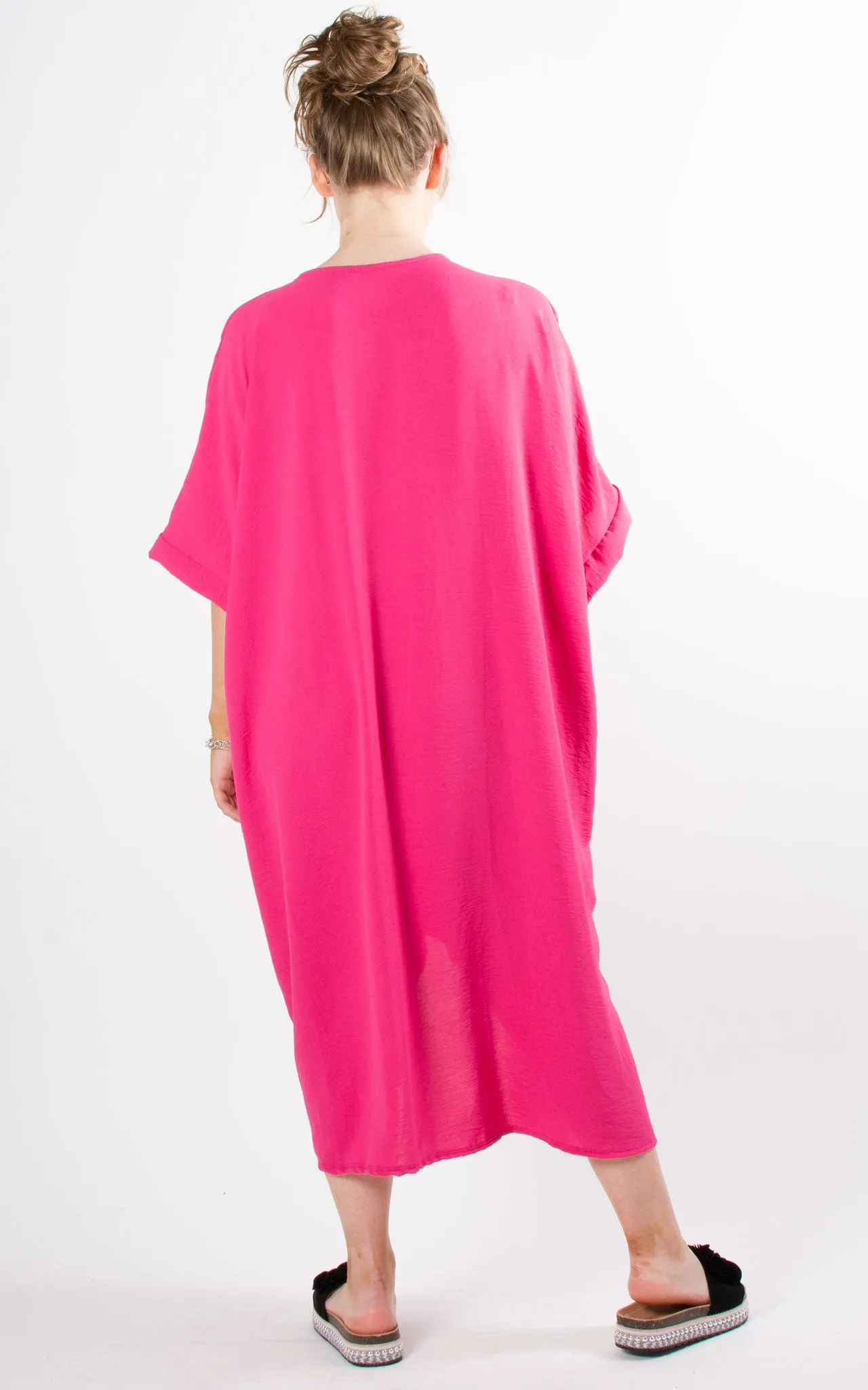 Whoopi V-neck Dress | Hot Pink