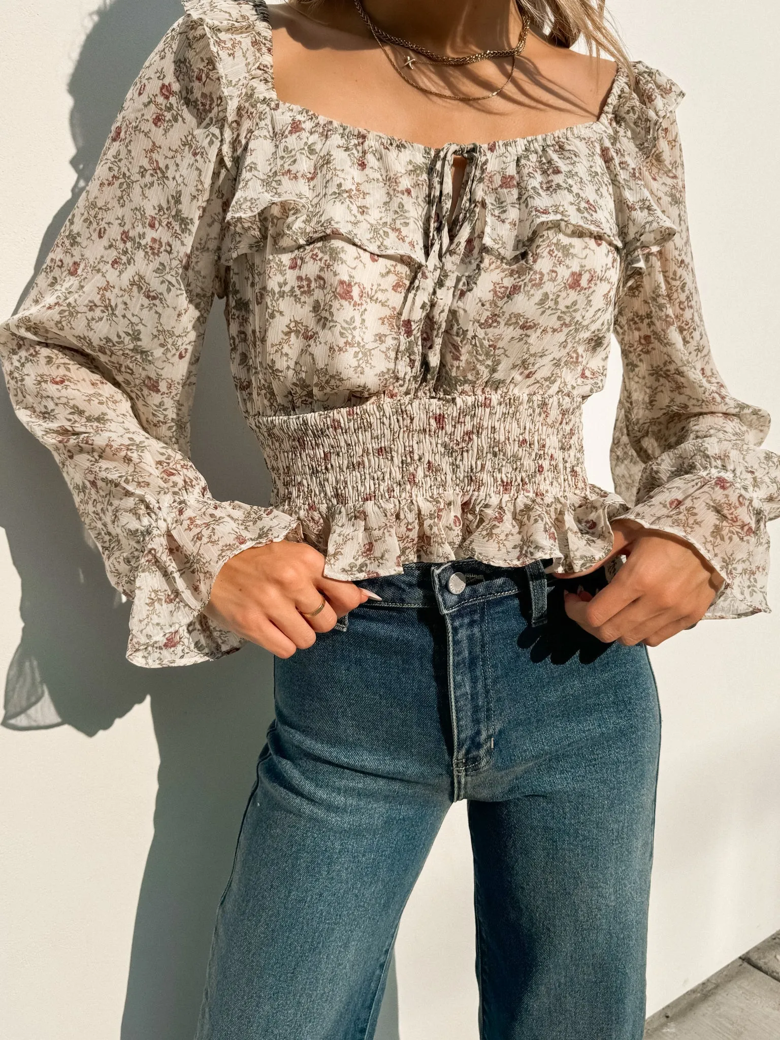 Wild Flower Ruffle Blouse