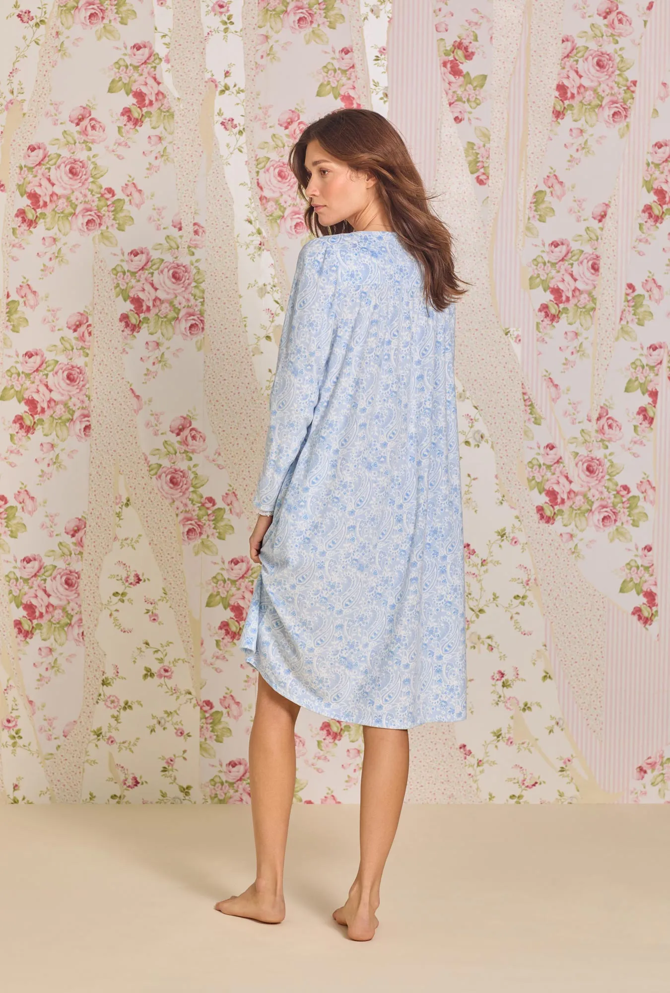 Winter Paisley Cozy Fleece Waltz Nightgown