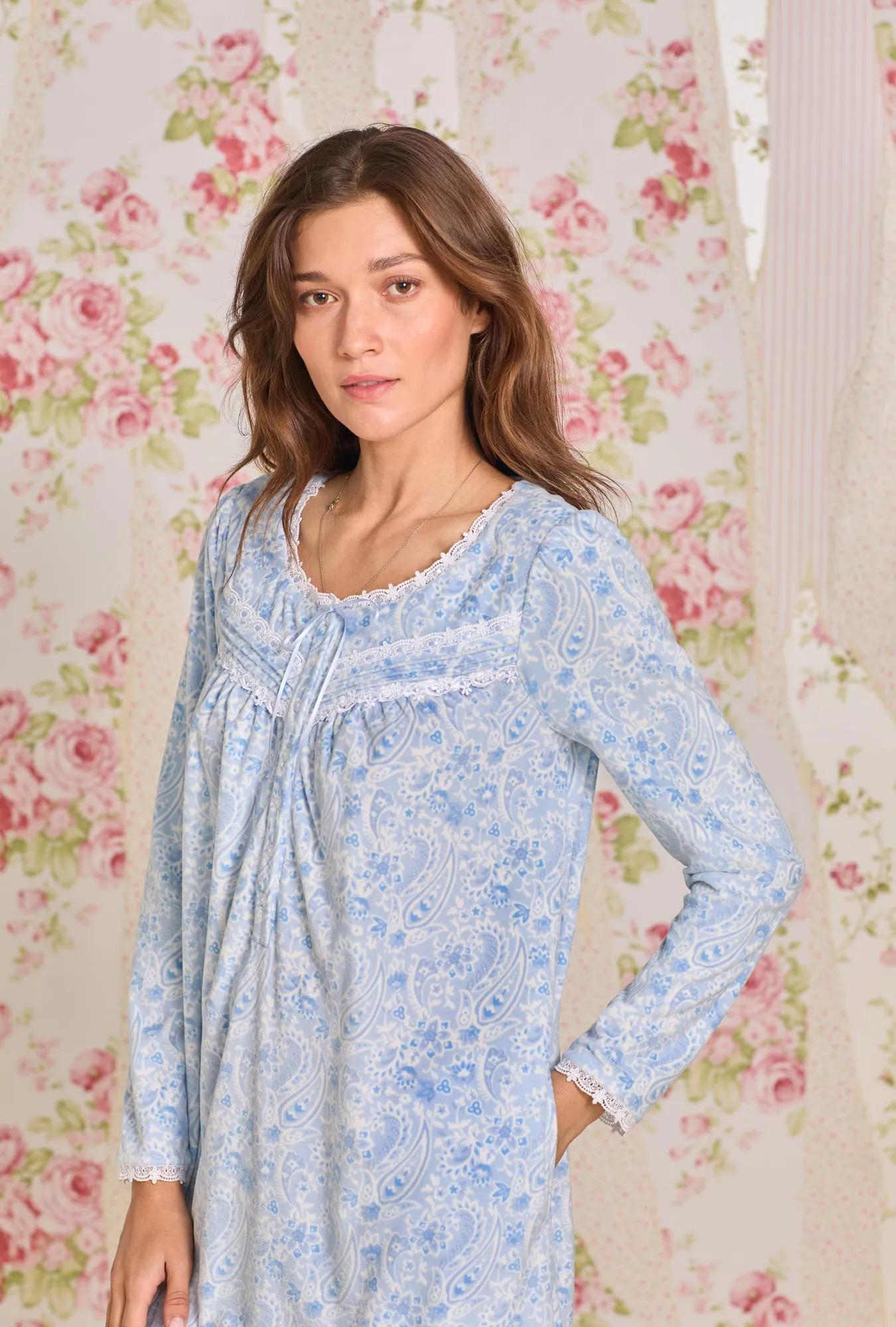 Winter Paisley Cozy Fleece Waltz Nightgown