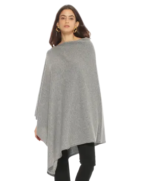 Women's Pure Cashmere Poncho Medium Grey