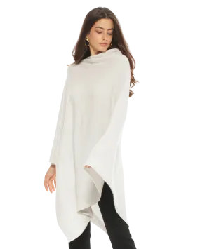 Women's Pure Cashmere Poncho Off White