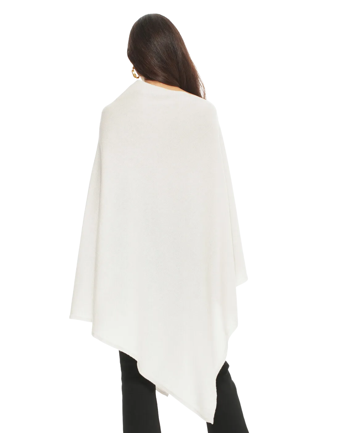 Women's Pure Cashmere Poncho Off White