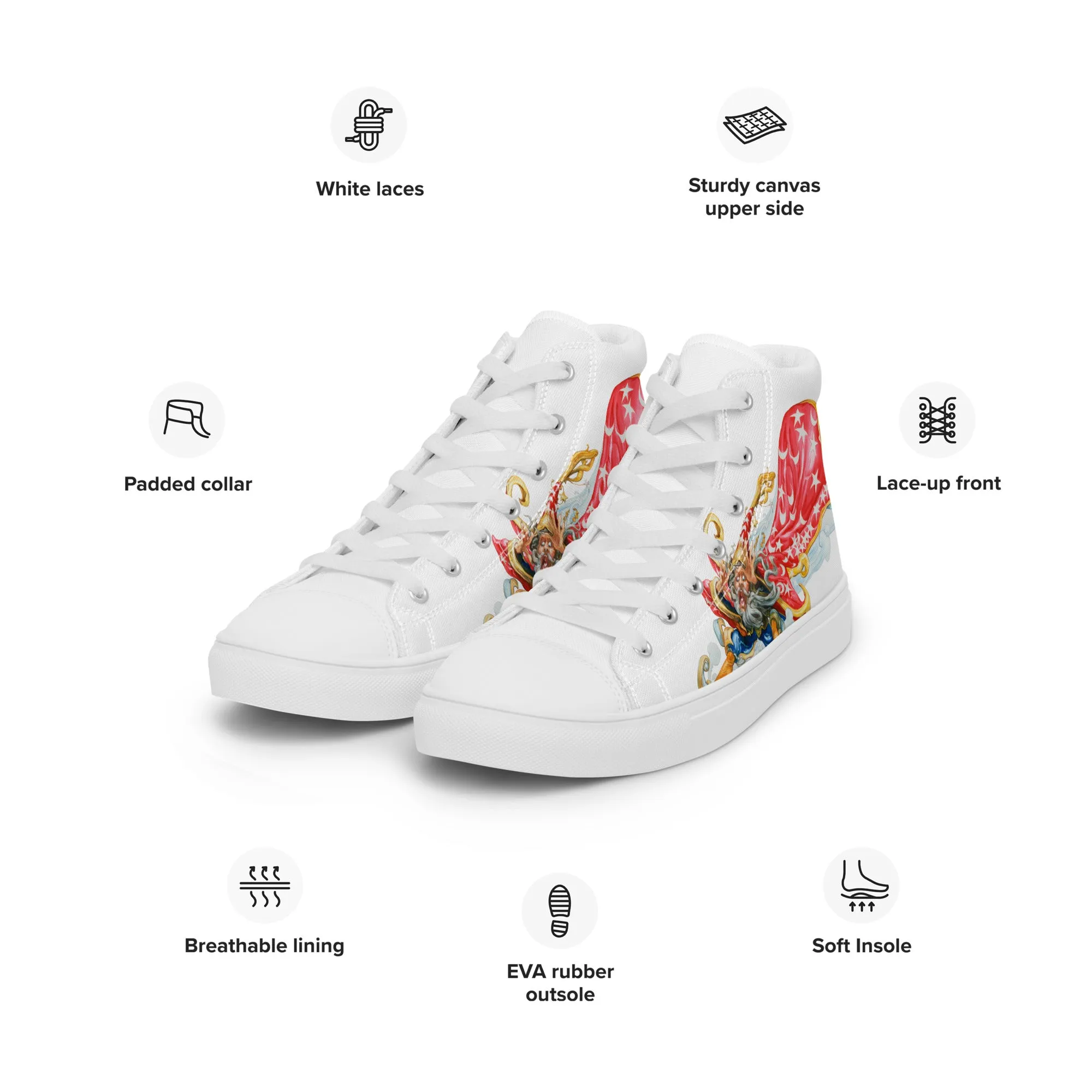 Women’s Rincewind Running High Top Canvas Shoes - Free Shipping *US SIZES SHOWN! USE CHART!