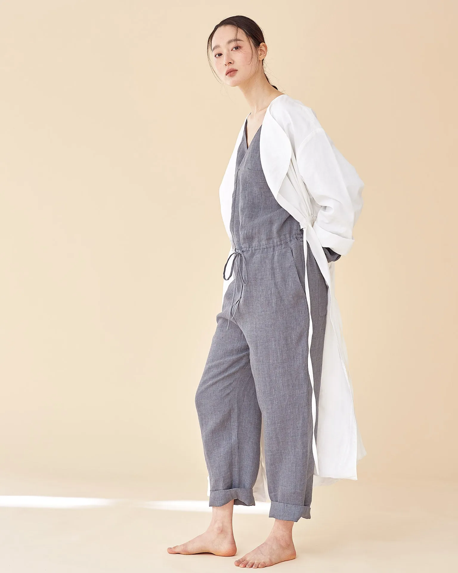 Wood Worker Jumpsuit / Premium linen