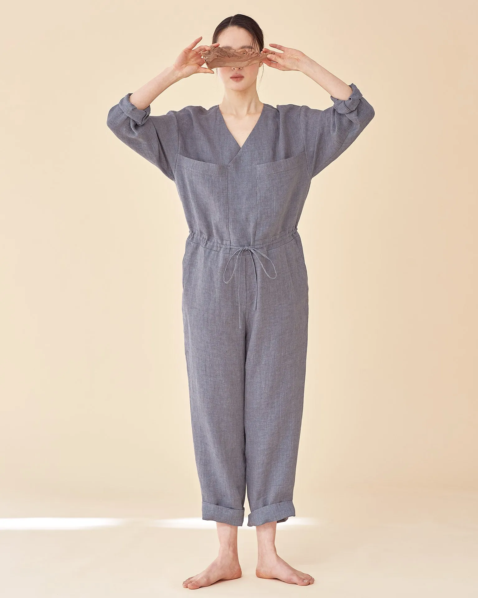 Wood Worker Jumpsuit / Premium linen