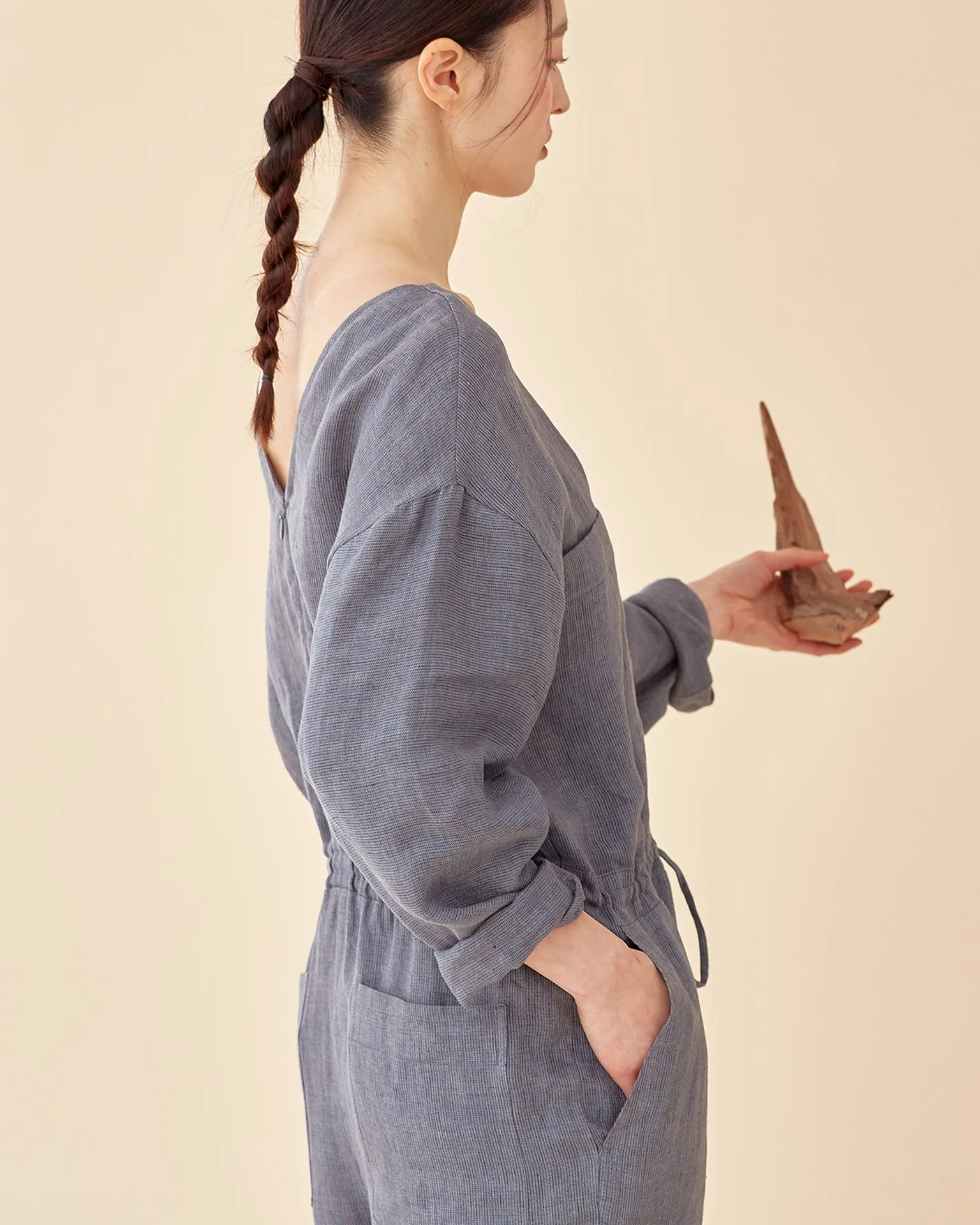 Wood Worker Jumpsuit / Premium linen