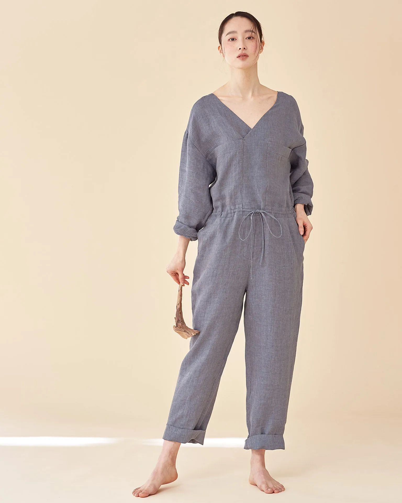 Wood Worker Jumpsuit / Premium linen