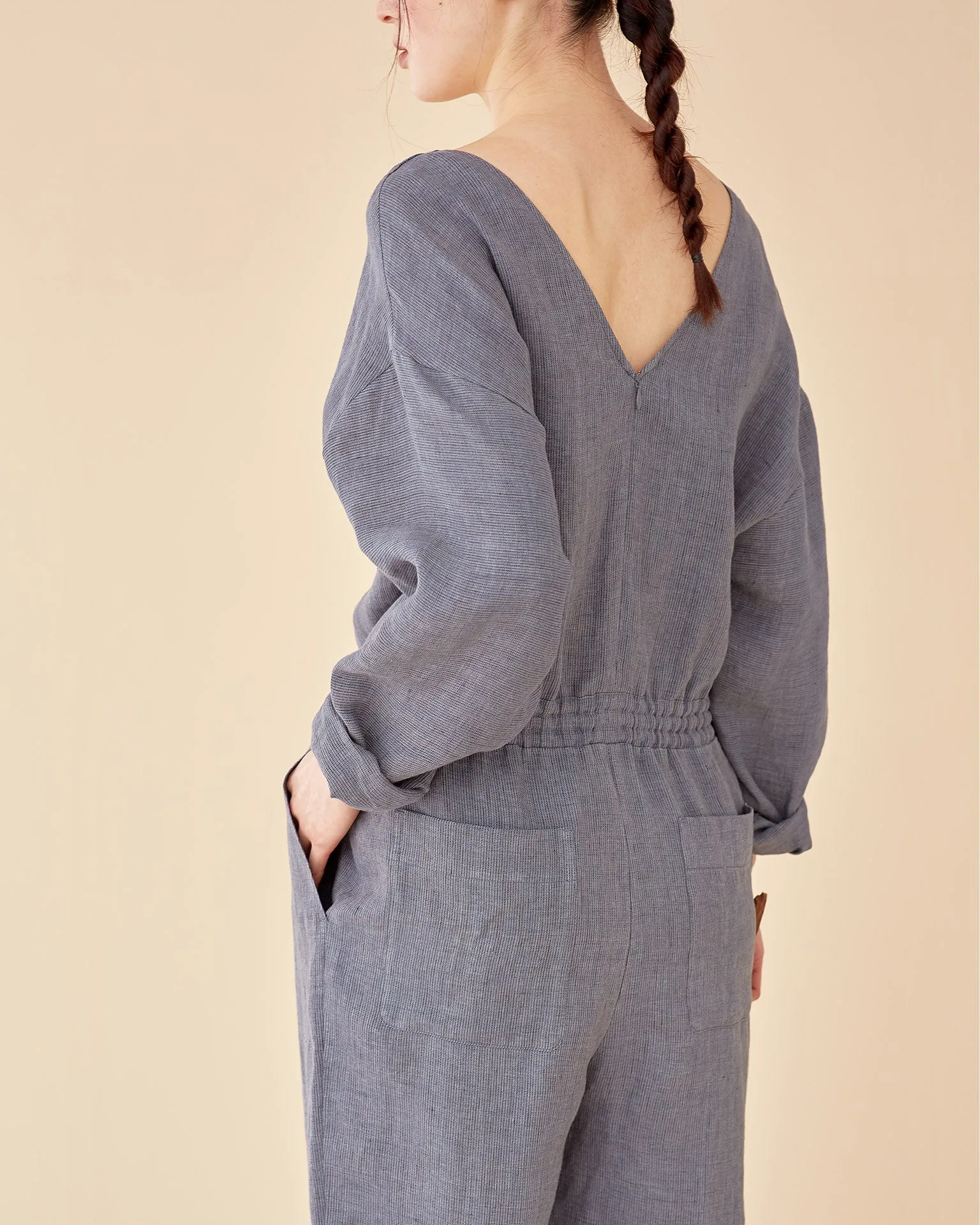 Wood Worker Jumpsuit / Premium linen