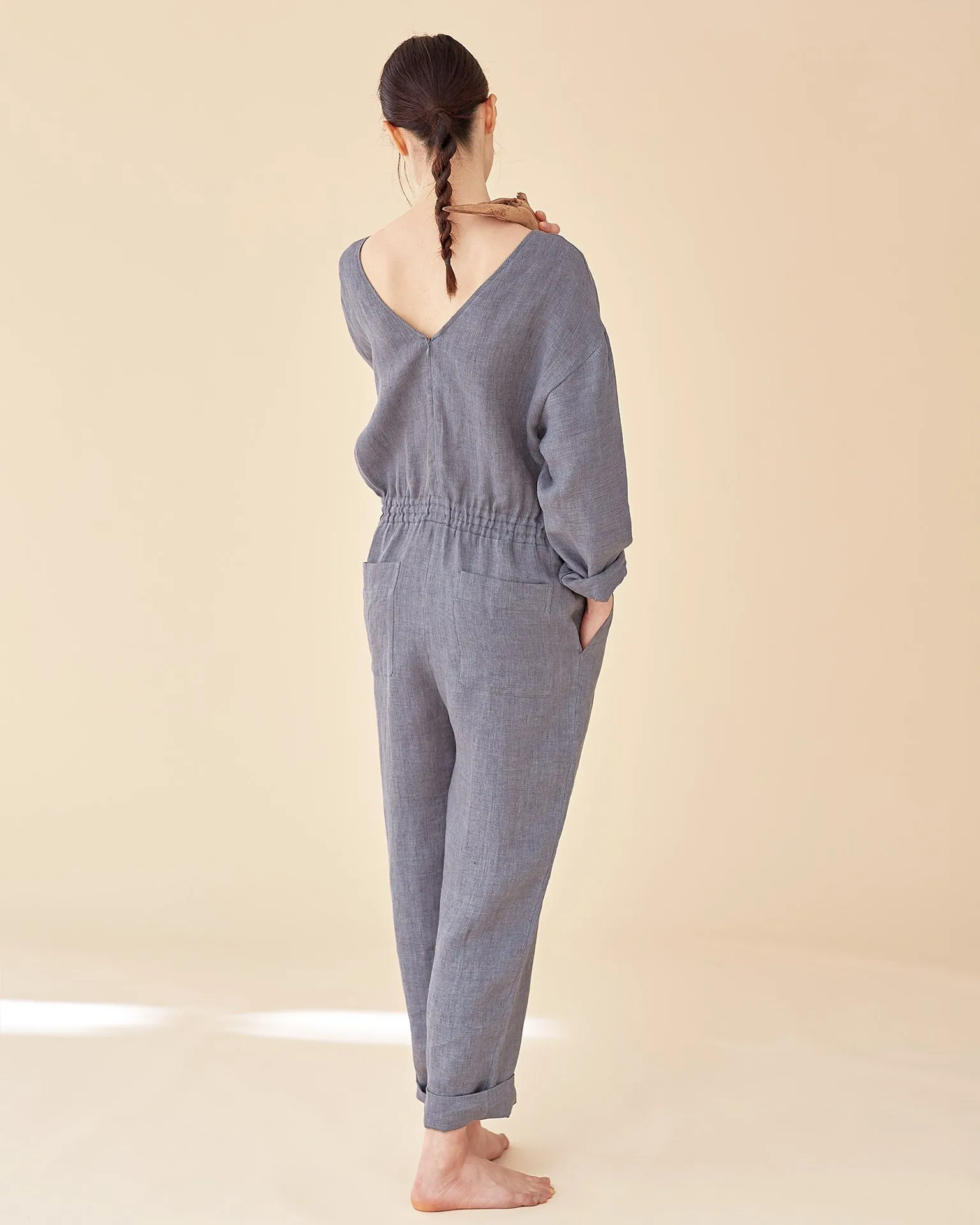 Wood Worker Jumpsuit / Premium linen