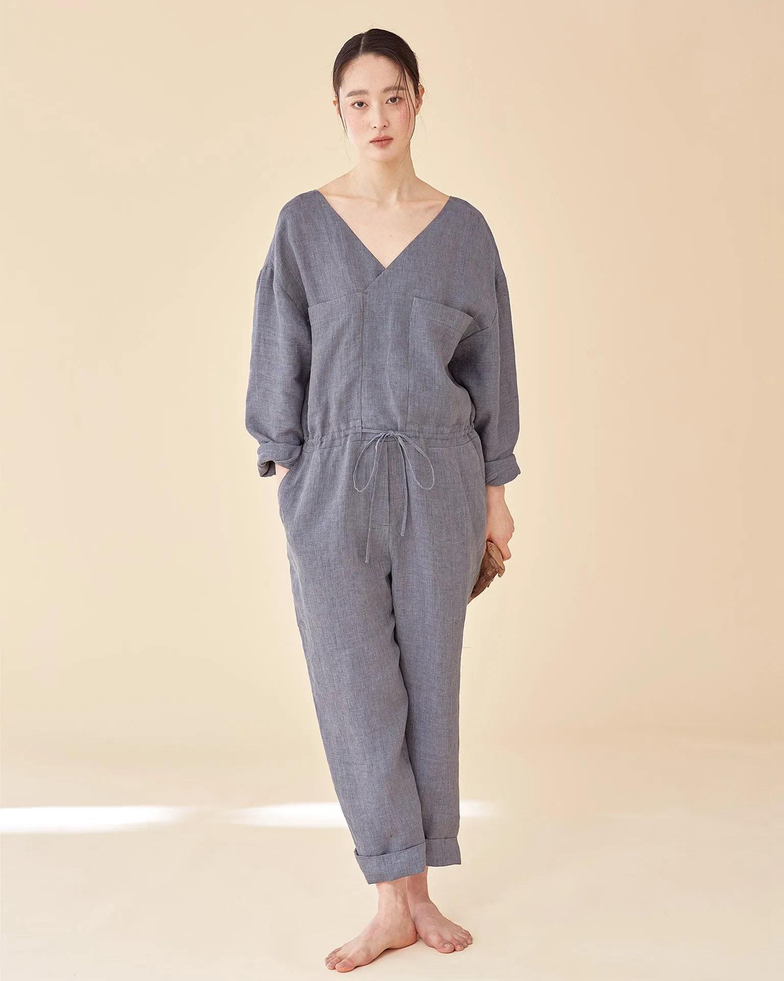 Wood Worker Jumpsuit / Premium linen