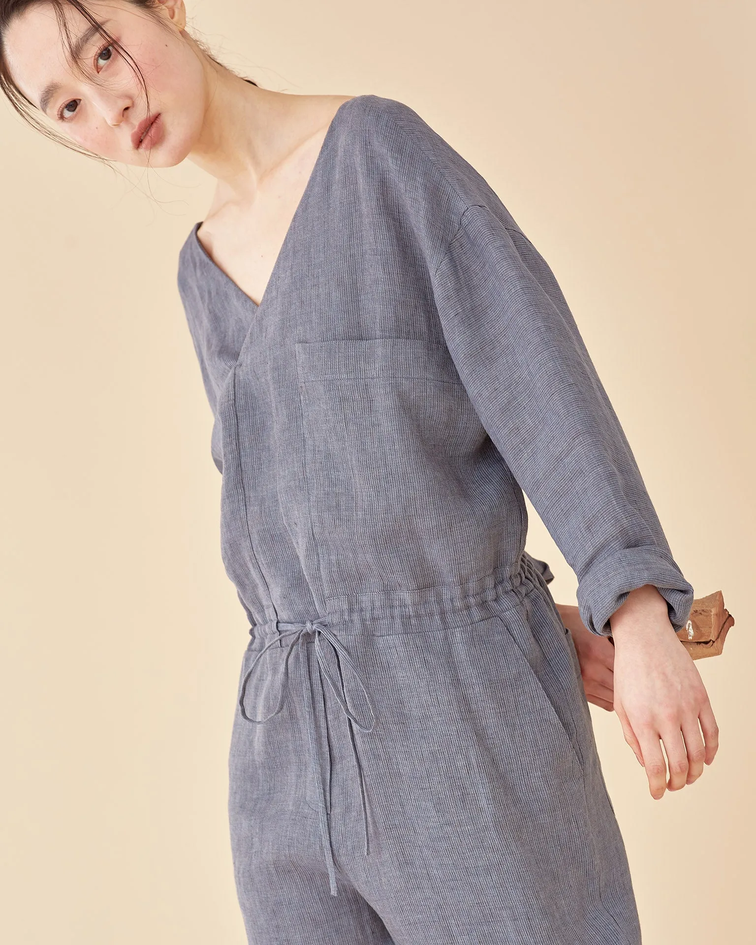 Wood Worker Jumpsuit / Premium linen