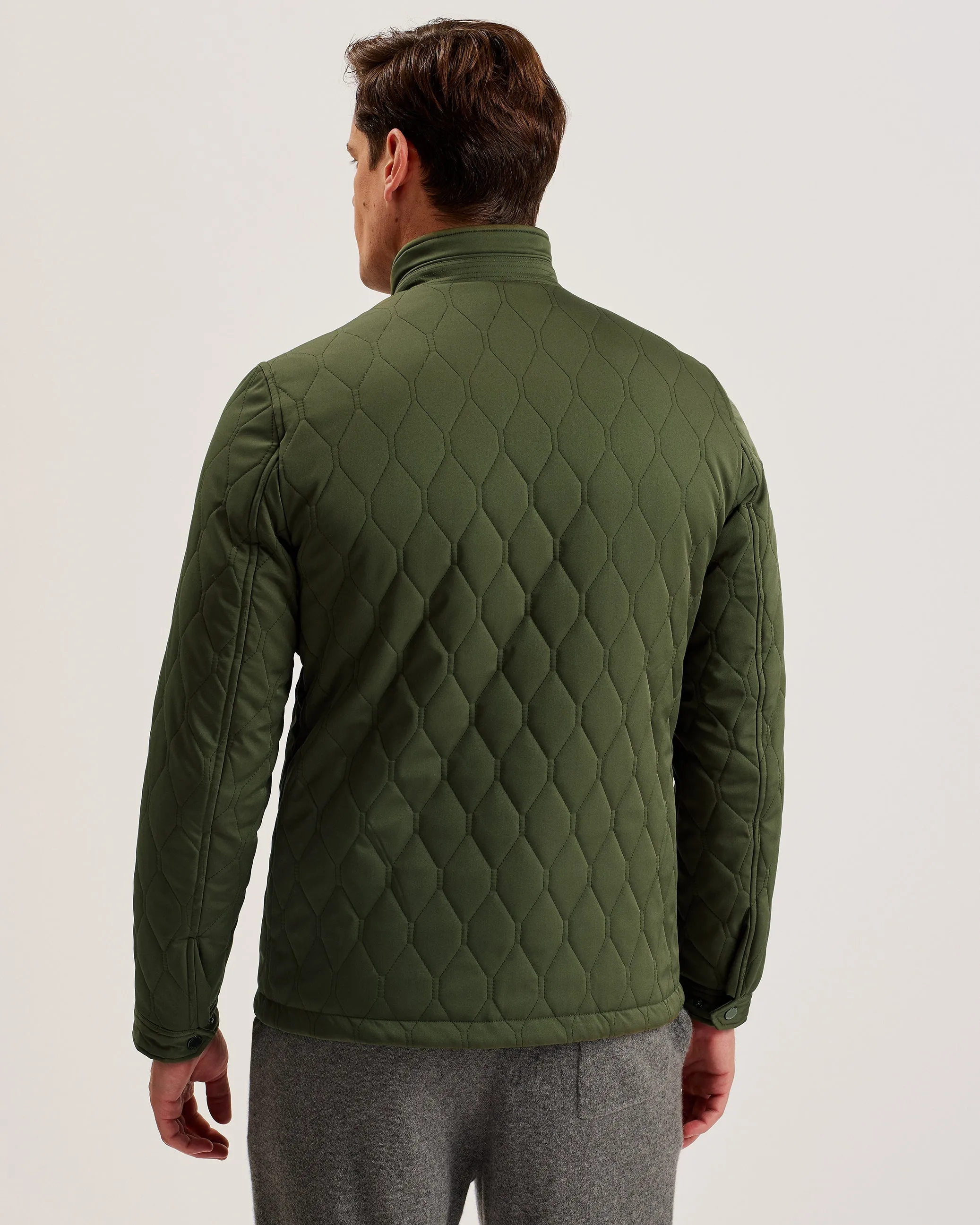 Zampa Quilted Funnel Jacket Mid-Green